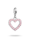 Thomas Sabo Original Silver Charm Pendant Pink Heart